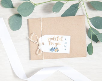 Thanksgiving Place Card, Thanksgiving Name Card Tags, Thanksgiving Napkin Tags, Printed Thankful and Grateful Place Cards