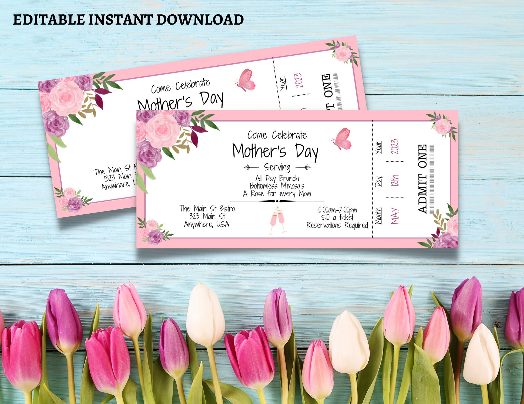 Mothers day ticket - Etsy México, image size:2000x1545