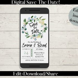 Digital Save the Date,save the date,Simple save the date,electronic save the date,modern save the date,wedding save the date,digital wedding