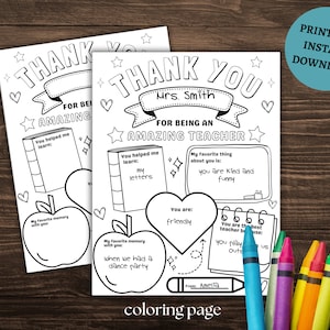 Lehrer Wertschätzung Printable Lehrer Wertschätzung Woche Geschenk Danke Lehrer Geschenke Malseiten Schule Kinder Sofortiger digitaler Download