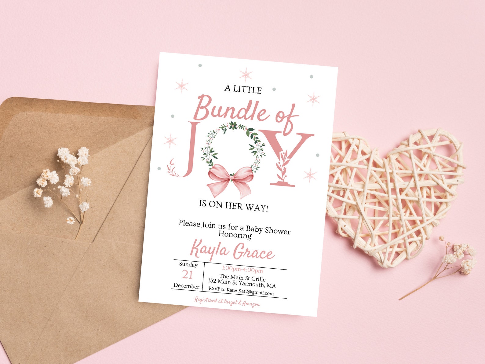 Editable A Little Bundle of Joy Christmas Baby Shower Invitation Bundle ...