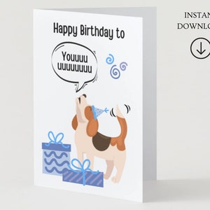 Biglietto d'auguri per cani stampabile, Biglietto d'auguri stampabile divertente, Biglietto d'auguri digitale dal cane, Biglietto d'auguri 5x7, Biglietto d'auguri per amante dei cani,