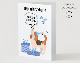 Geburtstagskarte für Hund, druckbare Geburtstagskarte Lustig, Geburtstagskarte von Hund, digitale Geburtstagskarte von Hund, 13x18 Grußkarte, Geburtstagskarte für Hundeliebhaber,