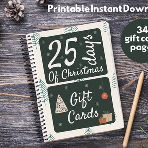 Christmas Gift Card Book, Printable Christmas gift for kids, Christmas gift card book, Christmas gifts for teen, Teenage Christmas Present