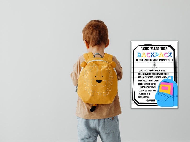 Backpack Prayer Tag - Sunday School Printable - Church Printable ...