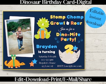 Dinosaur Invitation-Dinosaur Birthday-Printable Invitation-Dinosaur birthday invite-Dino birthday party-dinosaur printable-dinosaur party