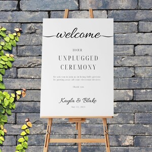 Unplugged Ceremony Sign, Unplugged Wedding, Welcome To Our Unplugged Wedding Sign, Wedding Welcome Sign, Unplugged ceremony,editable wedding