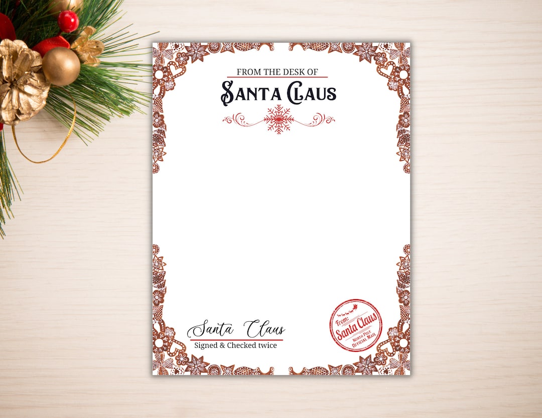 Santa Stationary Letterhead Printable