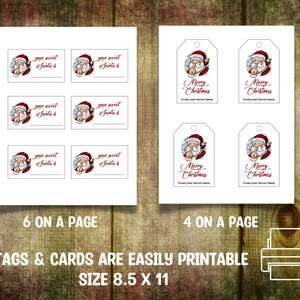 Secret Santa Template Bundle, Secret Santa Questionnaire, Printable