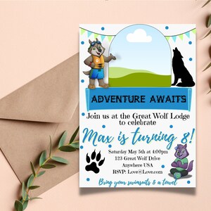 Great Wolf Lodge Invite Great Wolf Lodge Birthday Great Wolf - Etsy