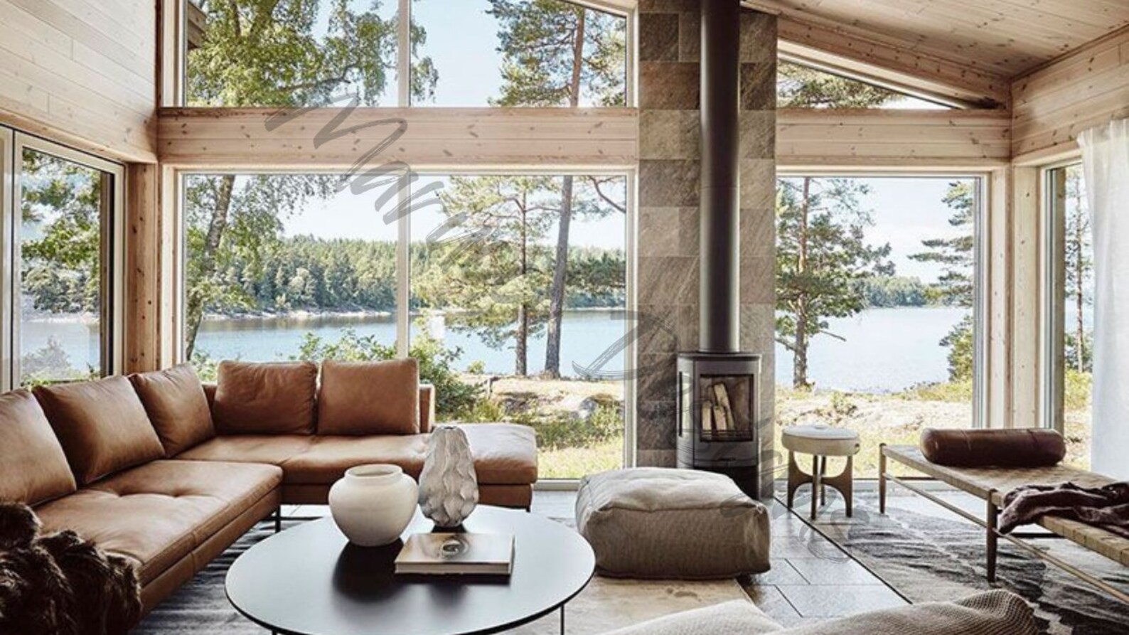 Zoom Backgroundsmodern Lake House Zoom Backgroundmodern Zoom Etsy Israel