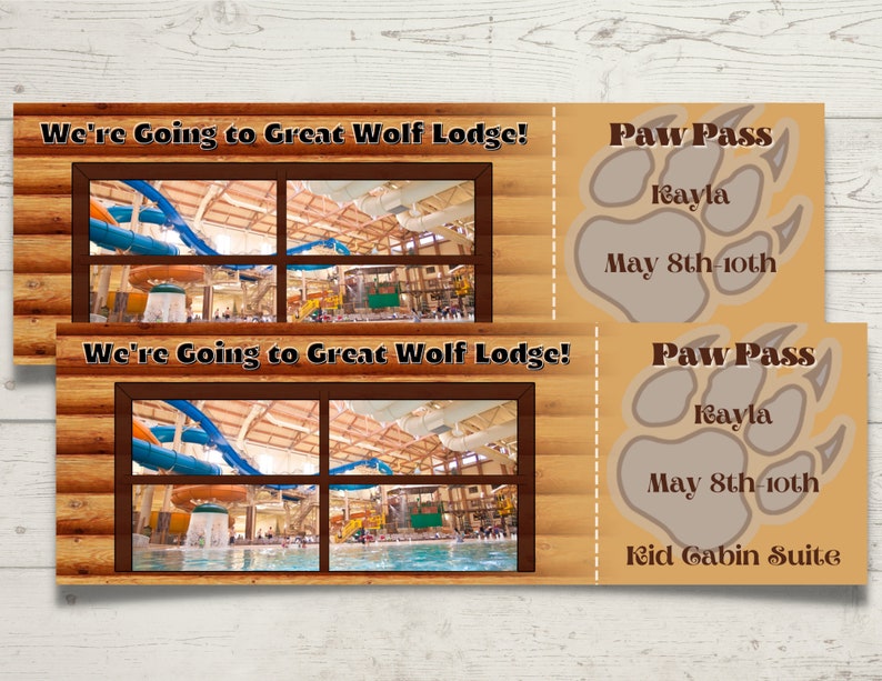 Great Wolf Lodge Ticket Great Wolf Lodge Surprise Ticket Etsy Canada