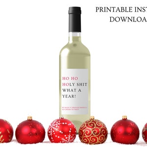 Étiquettes de vin de Noël drôles, cadeau de Noël pour maman, étiquettes de vin de Noël, étiquettes de vin de vacances, idée cadeau éléphant blanc, étiquettes de vacances