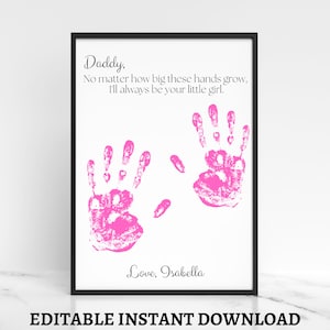 DAD, Father’s Day Gift, Father’s Day printable Sign, DIY Handprint Sign, Gifts for Dad, Child’s Handprint Sign, For Grandpa, From Daughter