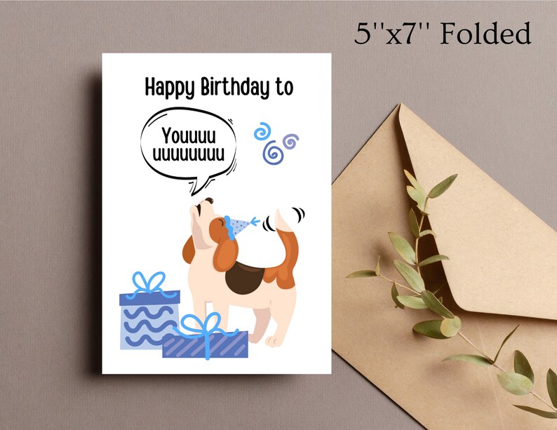 Printable Dog Birthday Card, Printable Birthday Card Funny, Digital ...