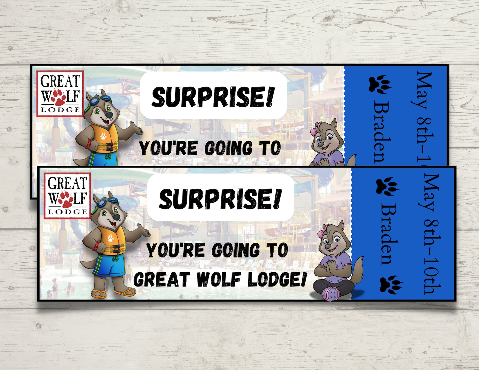 Great Wolf Lodge Ticket Great Wolf Lodge Surprise (Download Now) - Etsy