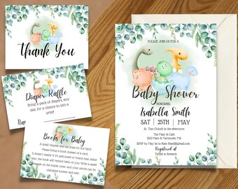 Dinosaur Baby Shower Bundle, Dinosaur Baby Shower, Dinosaur Baby Shower Invitation, Dinosaur Baby Shower Games, Baby Shower Boy