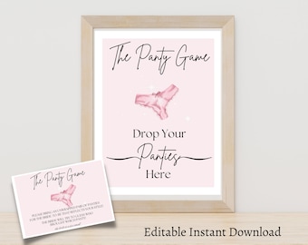 Bridal Shower Games Instant Download, Printable Bridal Shower Games, Bachelorette Party Games, Bridal Party Games, The Panty Game