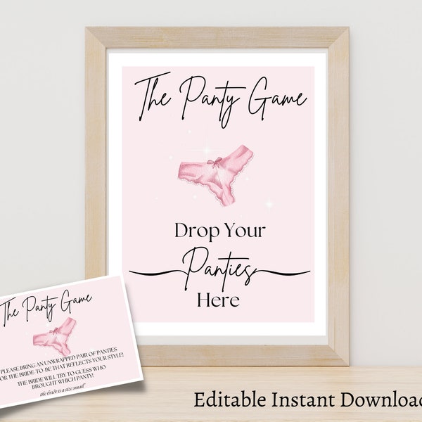 Bridal Shower Games Instant Download, Printable Bridal Shower Games, Bachelorette Party Games, Bridal Party Games, The Panty Game