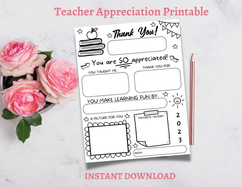 Teacher Appreciation Week Printable Teacher Survey Teacher Etsy