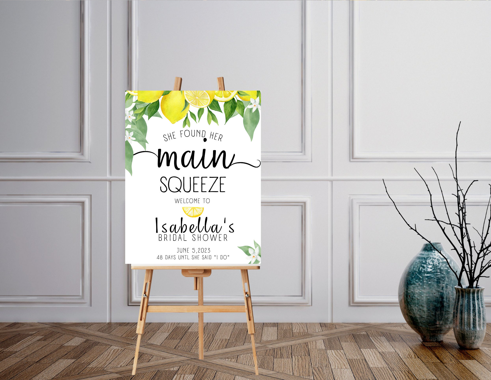 EDITABLE She Found Her Main Squeeze Lemon Bridal Shower Welcome Sign ...