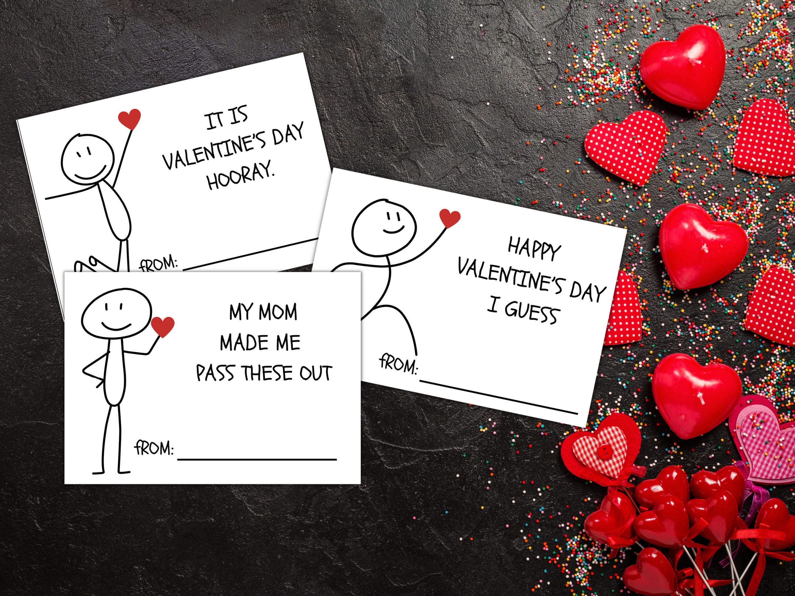 Funny Kids Valentine's Day Cards, Printable Classroom Valentines ...
