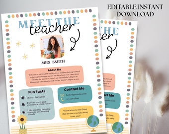 Meet the Teacher Editable I I Meet the Teacher Boho Template I Editable ...