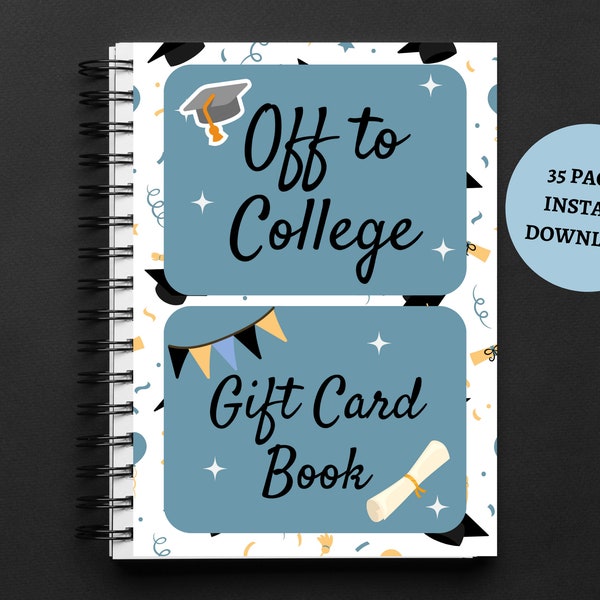 College Gift Card Book | College Care Package | High School Graduation Gift | Printable Gift Card Book | College Gift For Kids from Parents