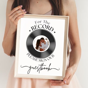 For The Record Sign, Sign Our Record Guest Book, Record GuestBook Sign, Record Wedding Guest Book, Wedding Record Sign, INSTANT DOWNLOAD
