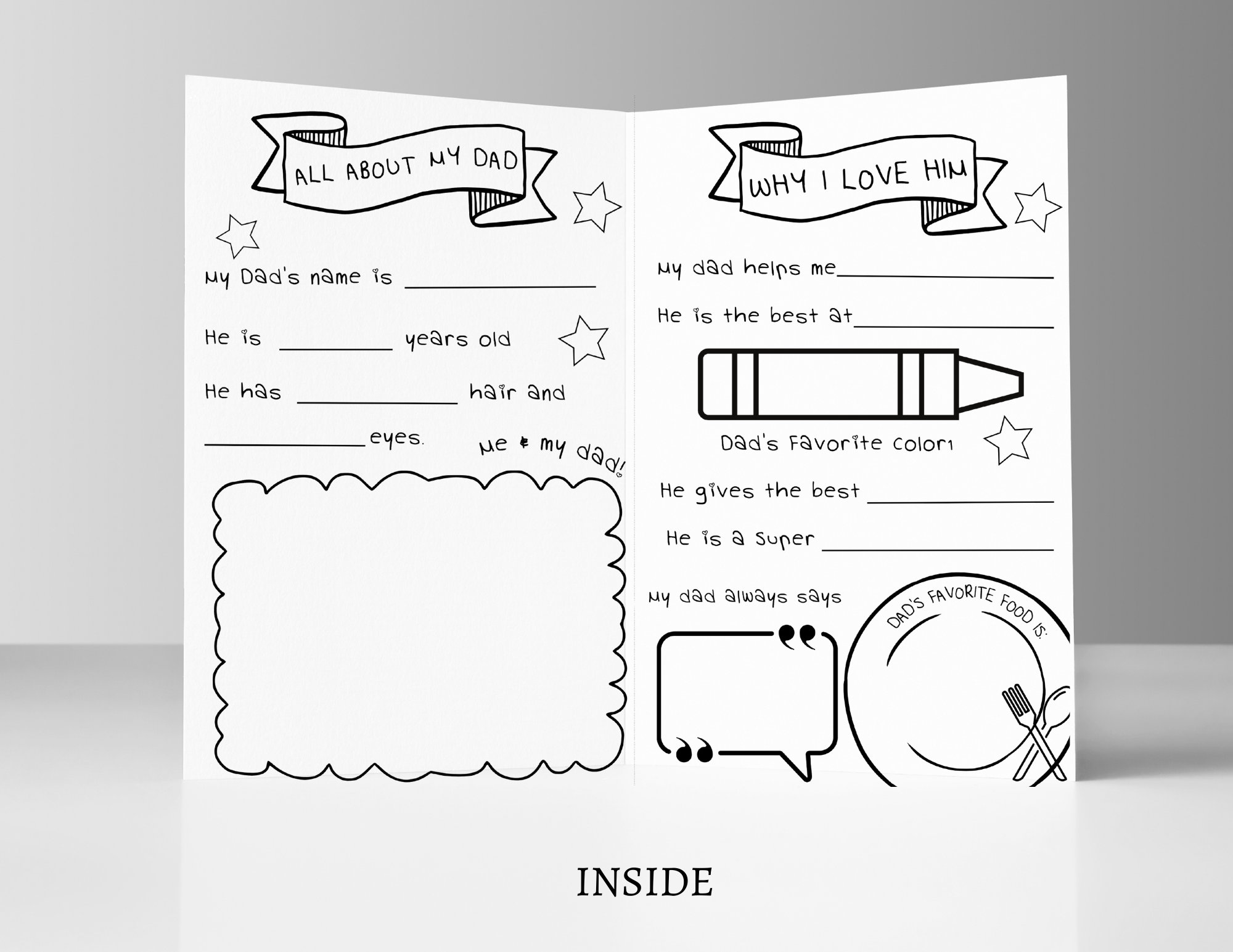 All About My Dad Fill in the Blank Printable for Father's Day - Etsy