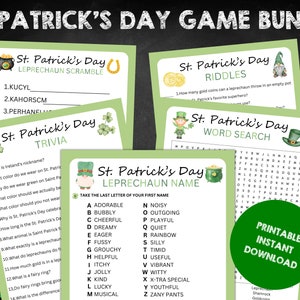 Utskrivbara spel för St Patricks Day | Paket med St Patricks-spel | Barnspel för St Patricks Day | Klassrumsspel för St Patricks | Tomte, utskrivbar