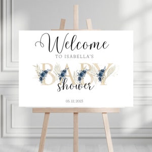 Cartello di benvenuto per baby shower, striscione per baby shower, cartello per cortile esterno, decorazioni per baby shower, cartello per baby shower modificabile, arredamento per baby shower