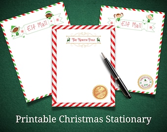 Blank North Pole Mail, Blank Elf Mail, Stationery Paper, Printable Christmas Stationery, Letter from Santa, Elf Printable, Instant Download