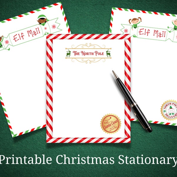 Blank North Pole Mail, Blank Elf Mail, Stationery Paper, Printable Christmas Stationery, Letter from Santa, Elf Printable, Instant Download