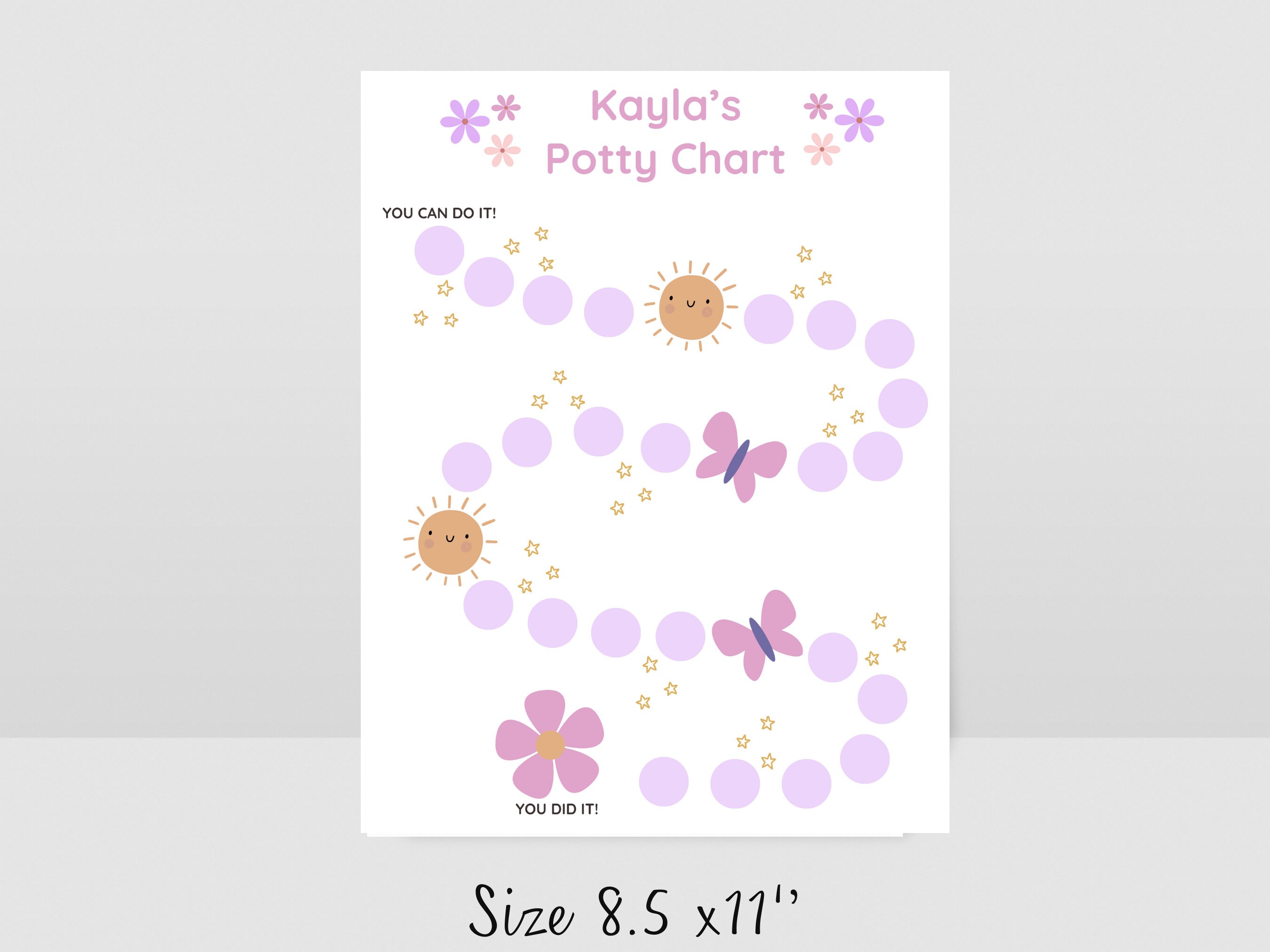 Customize Potty Chart.pdf Editable Potty Chart | Potty Training Chart | Custom Sticker Chart ...