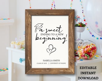 Graduation Treat Table Sign, Printable Graduation Dessert Table Sign, Editable Graduation Candy Bar Sign, Graduation Sign, printable sign