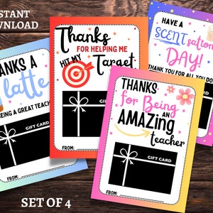 Teacher Appreciation Gift Card Holder Printable, Teacher Thank You Card, Teacher Gift, Appreciation Card, Birthday Holidays School End/ Any