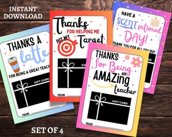 Teacher Appreciation Gift Card Holder Printable, Teacher Thank You Card, Teacher Gift, Appreciation Card, Birthday Holidays School End/ Any