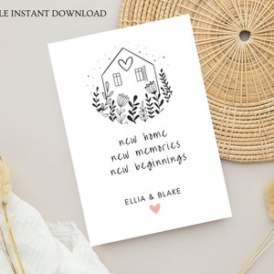 New Home Gift, Housewarming Card, New Adventures, New Memories Greeting Card, Personalised New Home Card, Congratulations Housewarming Gift