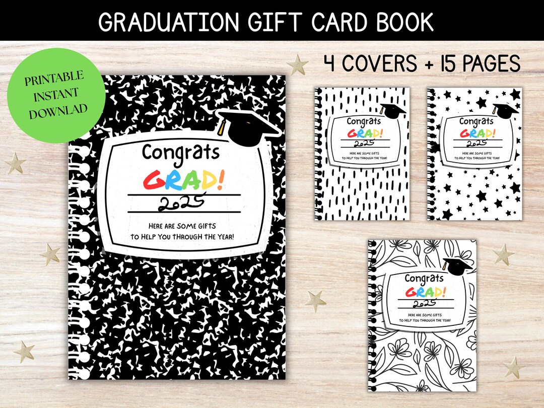 Printable College Gift Card Book, High School Graduation Gift From ...