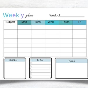 Homeschool Weekly Schedule Printable, homeschool planner printable, Weekly planner printable, Weekly schedule, Homeschool schedule,