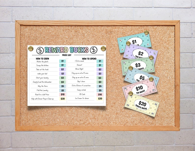 Editable Kids Reward Bucks | Printable | Mom Bucks, Reward System for ...