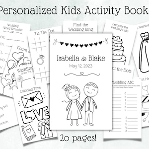 Kids Activity Kits for Wedding | Wedding Activity Book for Kids Printable | Personalized Cover | Wedding Coloring Book | DIY Wedding Pages