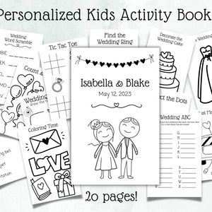 Personalized Wedding Coloring Book | 20 Editable Activity Pages for Kids | Printable Wedding Booklet I printable wedding activity