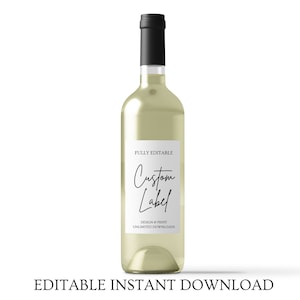 Custom Wine Label Template, Wine Labels Wedding, Editable Wine Labels, Printable Wine Labels, Personalized gift, Download, UNIQUE gift idea