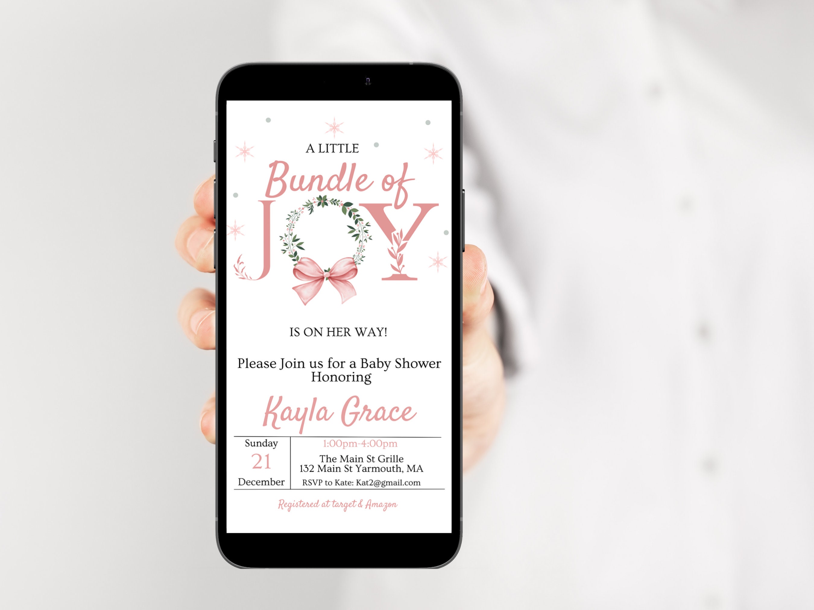 Editable A Little Bundle of Joy Christmas Baby Shower Invitation Bundle ...