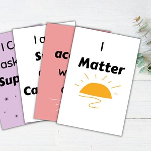 Conjunto de tarjetas de afirmación positiva para niños, tarjetas motivacionales, tarjetas de positividad, afirmación diaria, tarjetas de positividad para niños, tarjetas de afirmación para niños