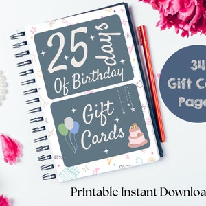 Livre de cartes-cadeau imprimable, album photo de carte-cadeau, cadeau d'anniversaire pour adolescente, cadeau pour étudiant, cadeau d'anniversaire pour fille adulte