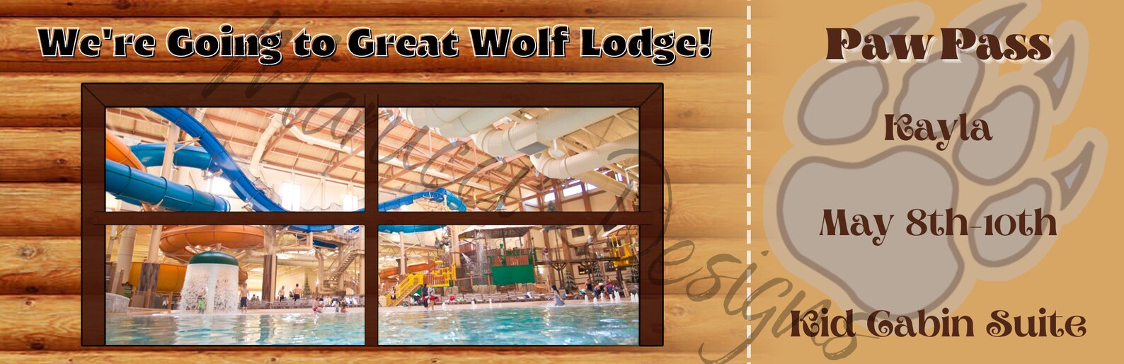 Great Wolf Lodge Ticket Great Wolf Lodge Surprise Ticket Etsy Australia