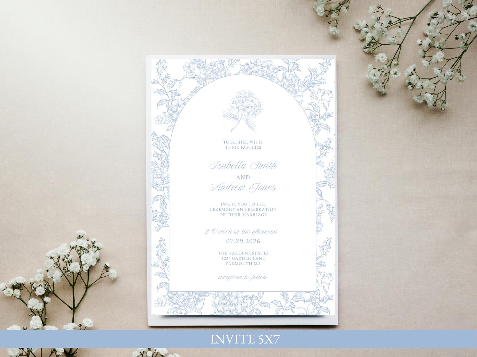 Hydrangea Wedding Invitation Suite | Coastal Bridal Shower Invite ...